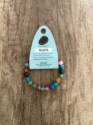 Pulsera ágata multicolor 8mm
