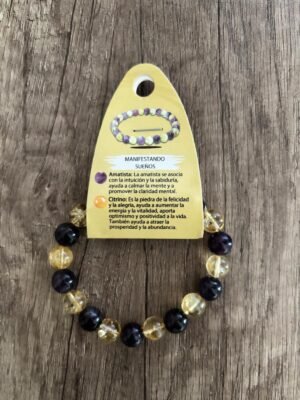 Pulsera amatista y Citrino 10mm