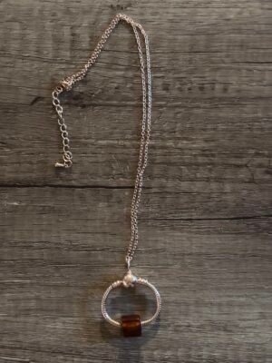 Collar acero rosado