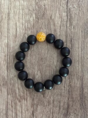 Pulsera obsidiana mate combinada.
