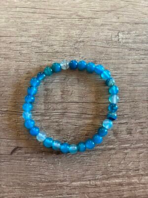 Pulsera Ágata azul 6mm