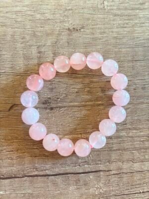 Pulsera bolas 12mm Cuarzo Rosa